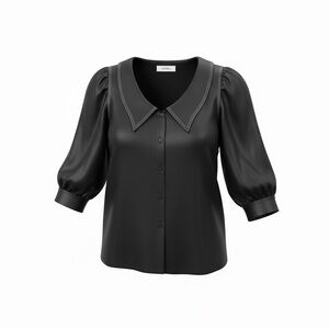 Pistola Black Blouse with Puff Sleeves
